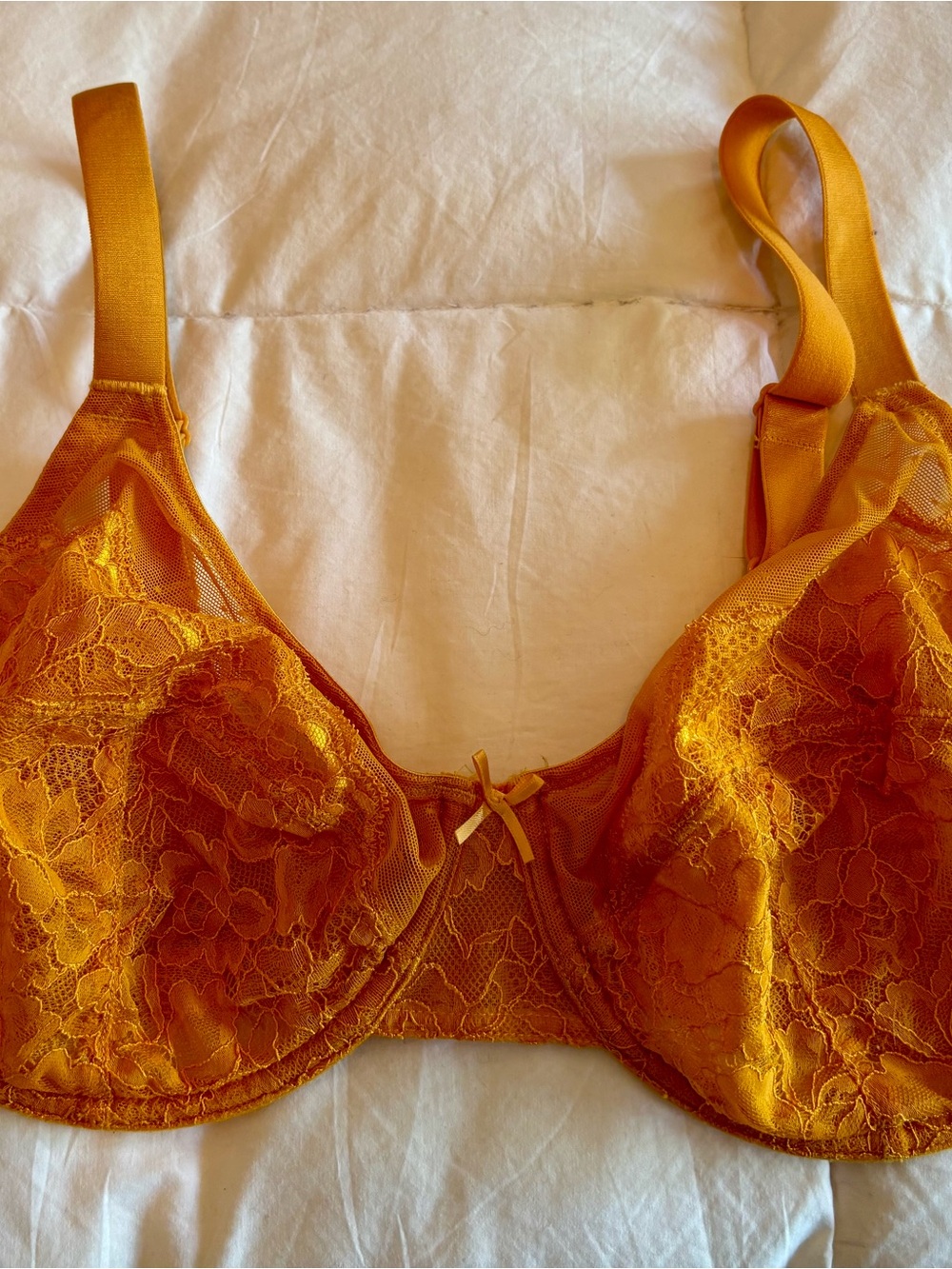 HSIA Lace Underwire Bra in Mustard Gold Yellow
